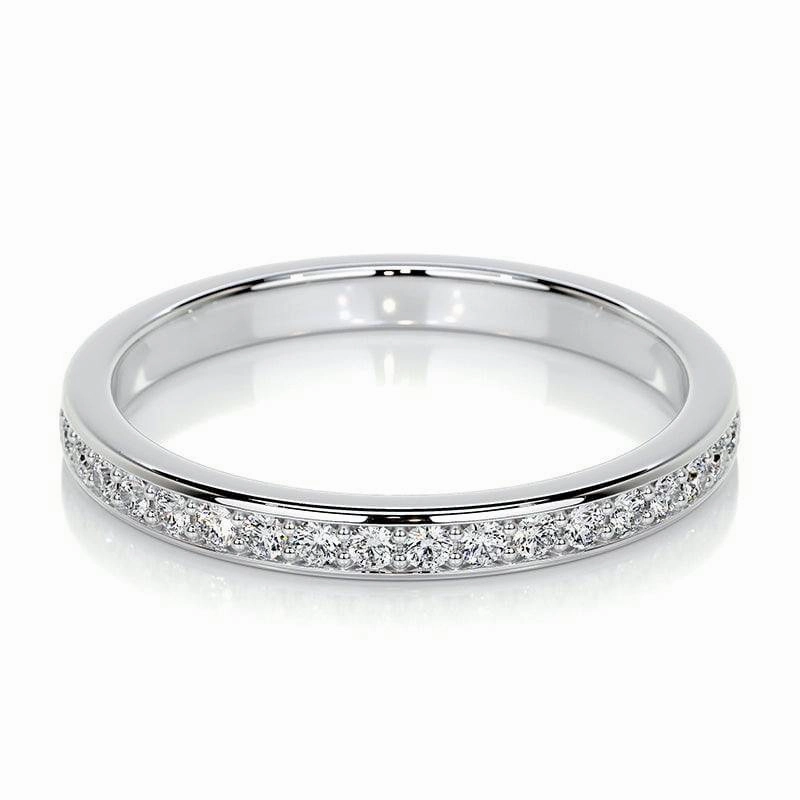 Louily Channel Set Curved Half Wedding Band In Sterling Silver Classic Attire