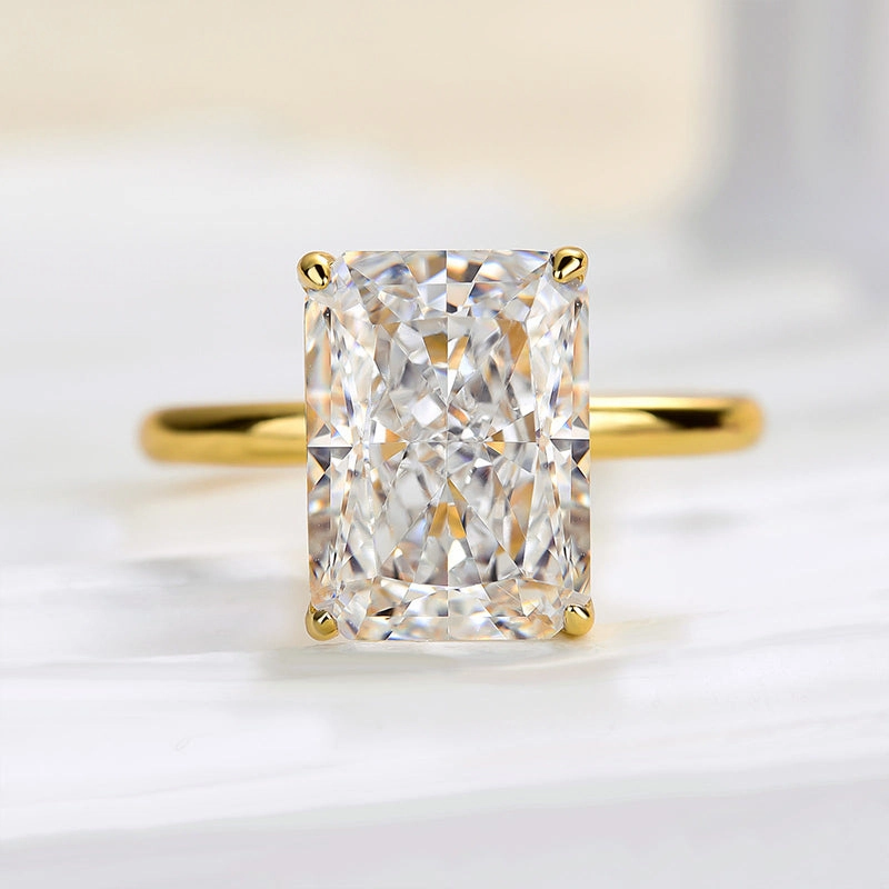 Louily Classic Radiant Cut Simulated Diamond Engagement Ring Urban Accent Sophisticated Style