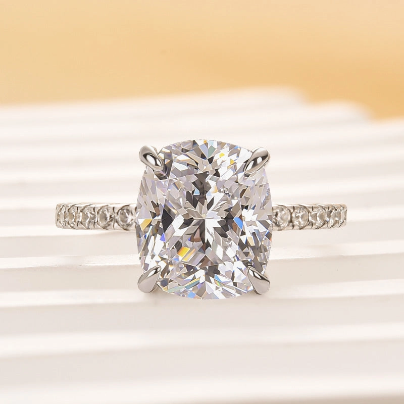 Autumn Accent Louily Cushion Cut Engagement Ring In Sterling Silver