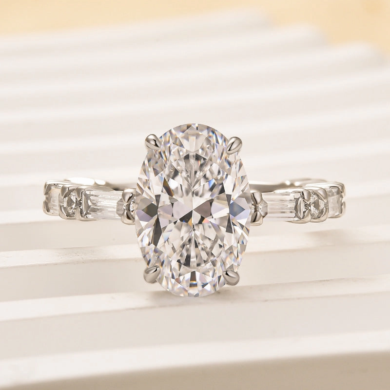 Louily Fashion 3.5Ct Oval Cut Travel Ring For Women Dainty Appeal Elegant Features