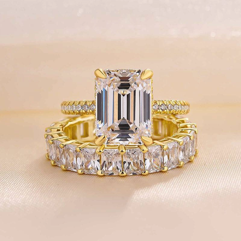 Louily Gorgeous Emerald Cut Wedding Set In For Women Sophisticated Pieces Night Glam