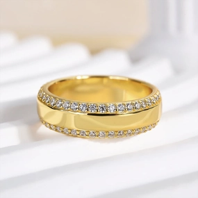 Comfort Design Louily Unique Wide Wedding Band For Women In Sterling Silver