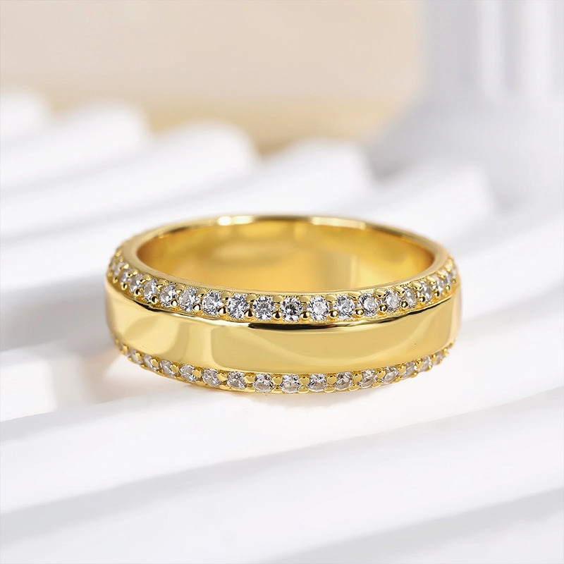 Louily Unique Wide Wedding Band For Women In Sterling Silver Contemporary Feel