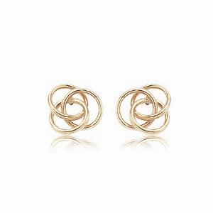 Glam Touch Effortless Glow Love Knot Stud Earrings 14K Yellow Gold