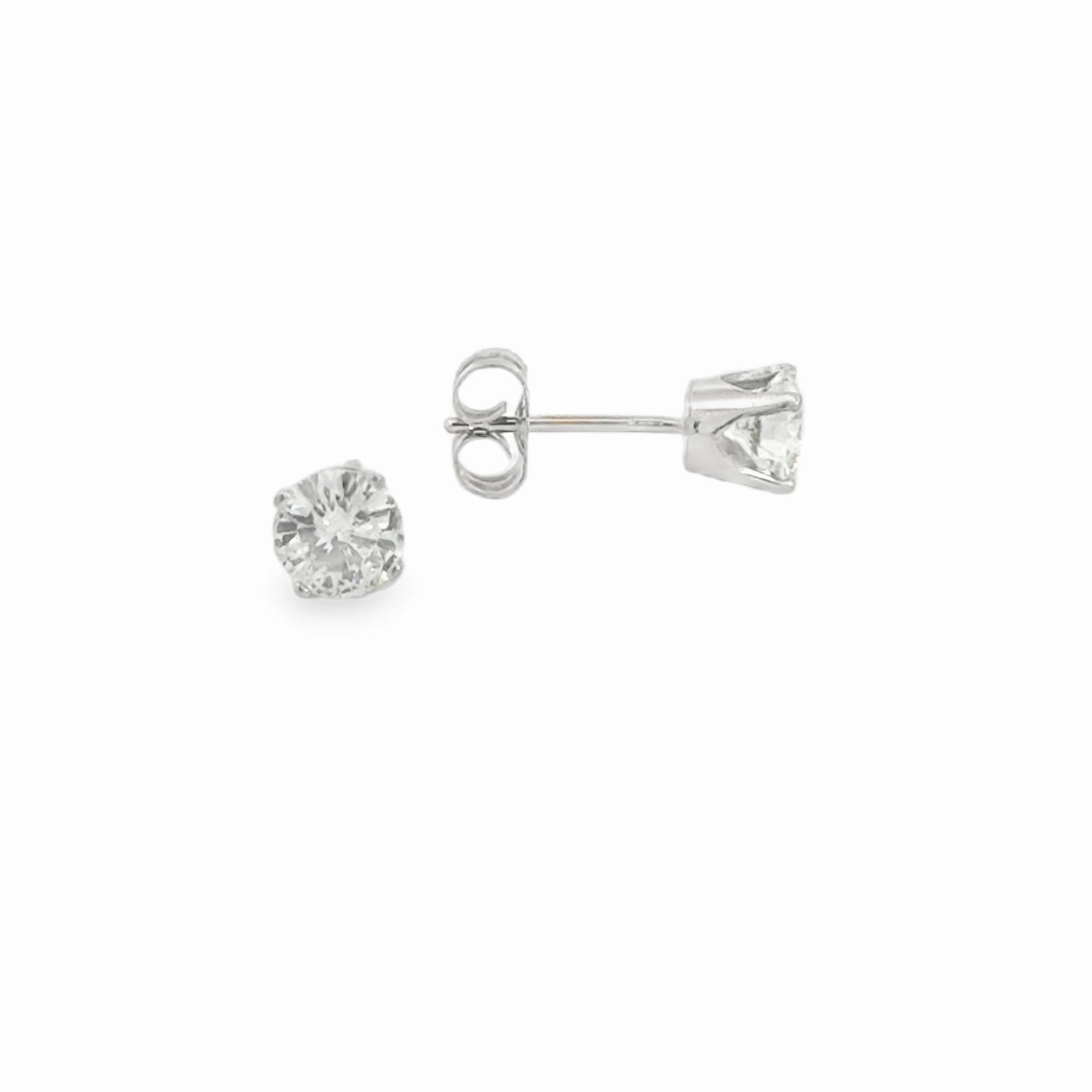 Trendy Design Timeless Decoration Kirkland Jewelry Estate | 14K White Gold Diamond Solitaire Earrings