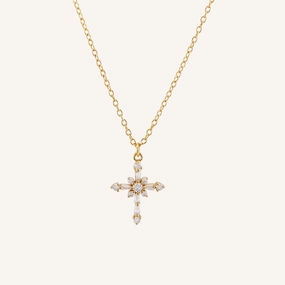 Budget-Friendly Adornment Eternal Adornment LUISA DIAMOND CROSS NECKLACE