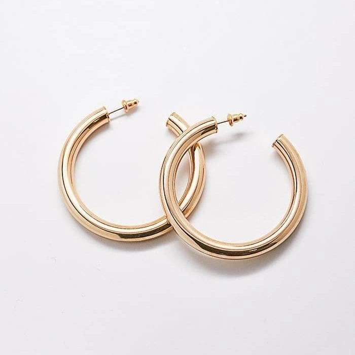 Medium Gold Hoop Earrings - Best Seller Mirror Selfie Fashion Night