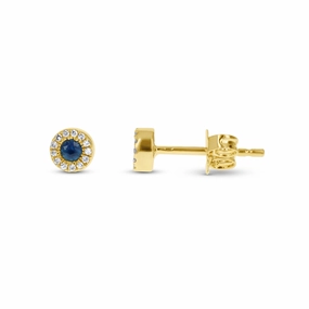 Sapphire Halo Stud Earrings Fashion Mood Subdued Sparkle