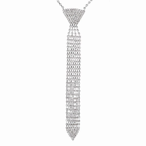 Elegant Rhinestone Necklace Tie - Sparkling Statement Accessory Luxe Appeal Glam Vibes