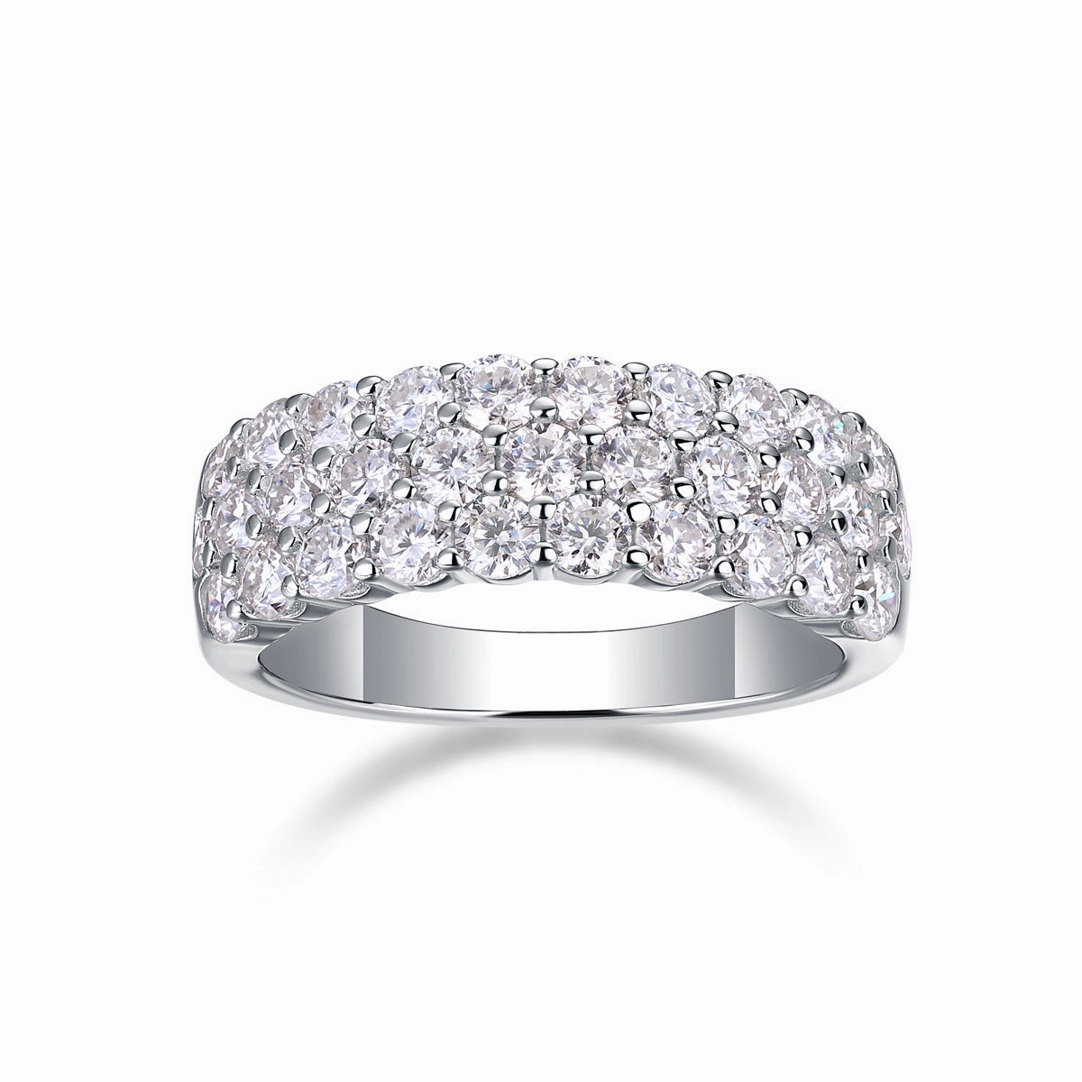 Pure Accent Chic Shape 1.86 Carat Luxurious 31 Stone Ring Band | S925 | Moissanite