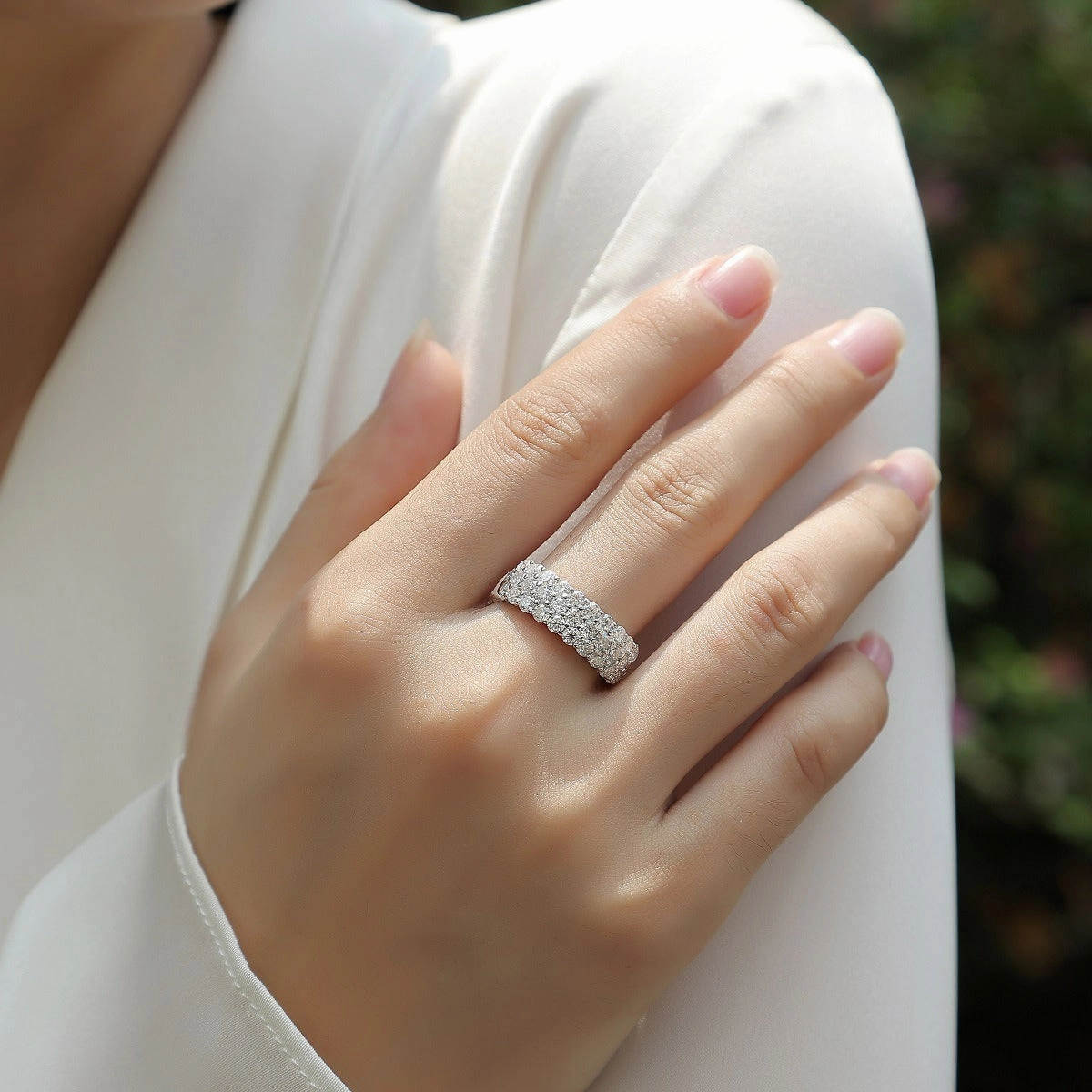 1.86 Carat Luxurious 31 Stone Ring Band | S925 | Moissanite Designer Piece Stylish Art