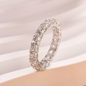 Radiant Pieces Finish Louily Exclusive Asscher Cut Women's Wedding Band In Sterling Silver