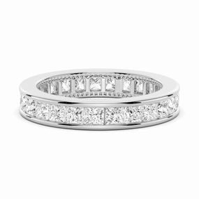 Cozy Style 2.48 CT. Channel Set Princess Cut Moissanite Eternity Wedding Band