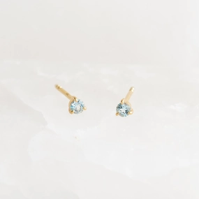 Refined Creation March Birthstone Stud Earrings 14k Gold - Blue Topaz