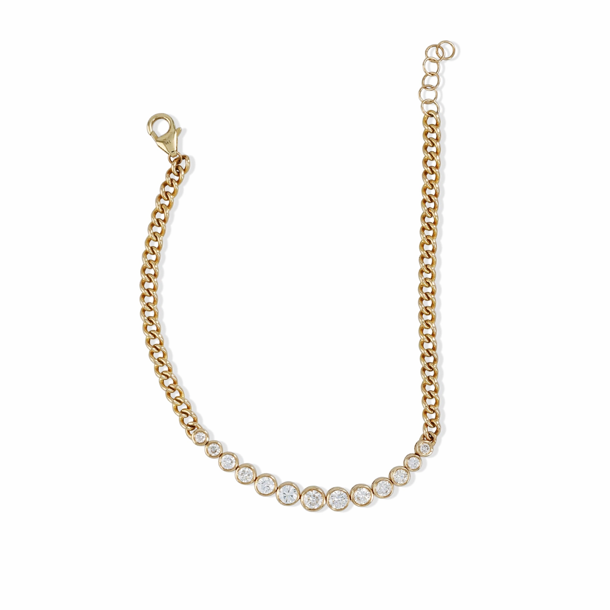 Event Glow Smooth Lines Graduated Diamond Chain Bracelet