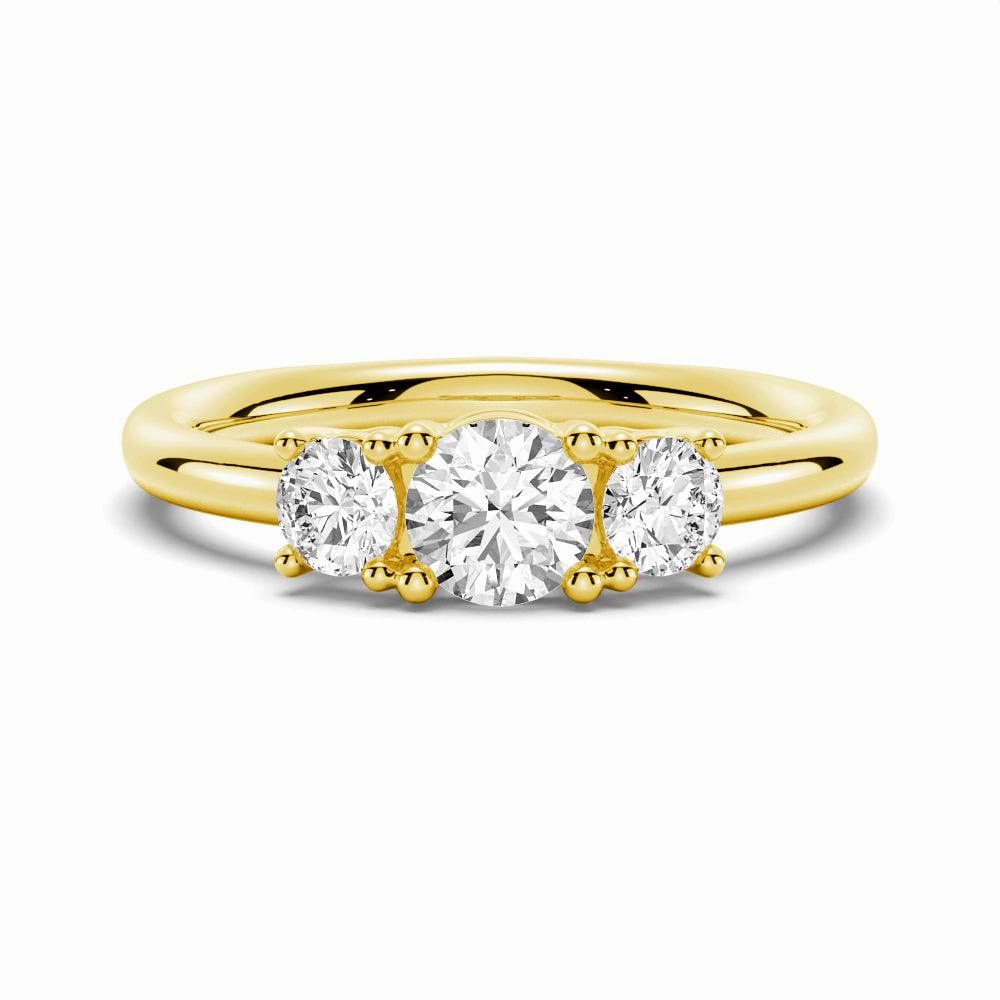 Creative Form Weekend Chic Round 3 Stone Shared Prong Moissanite Anniversary Band