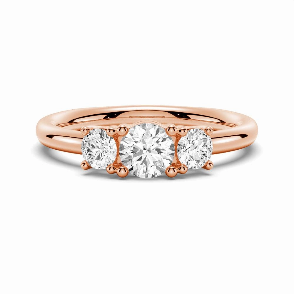 Precious Jewelry Pieces Round 3 Stone Shared Prong Moissanite Anniversary Band