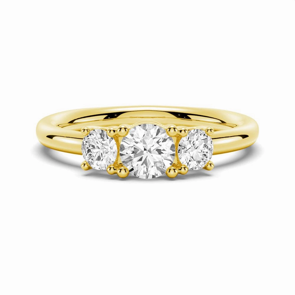 Structured Shape Round 3 Stone Shared Prong Moissanite Anniversary Band