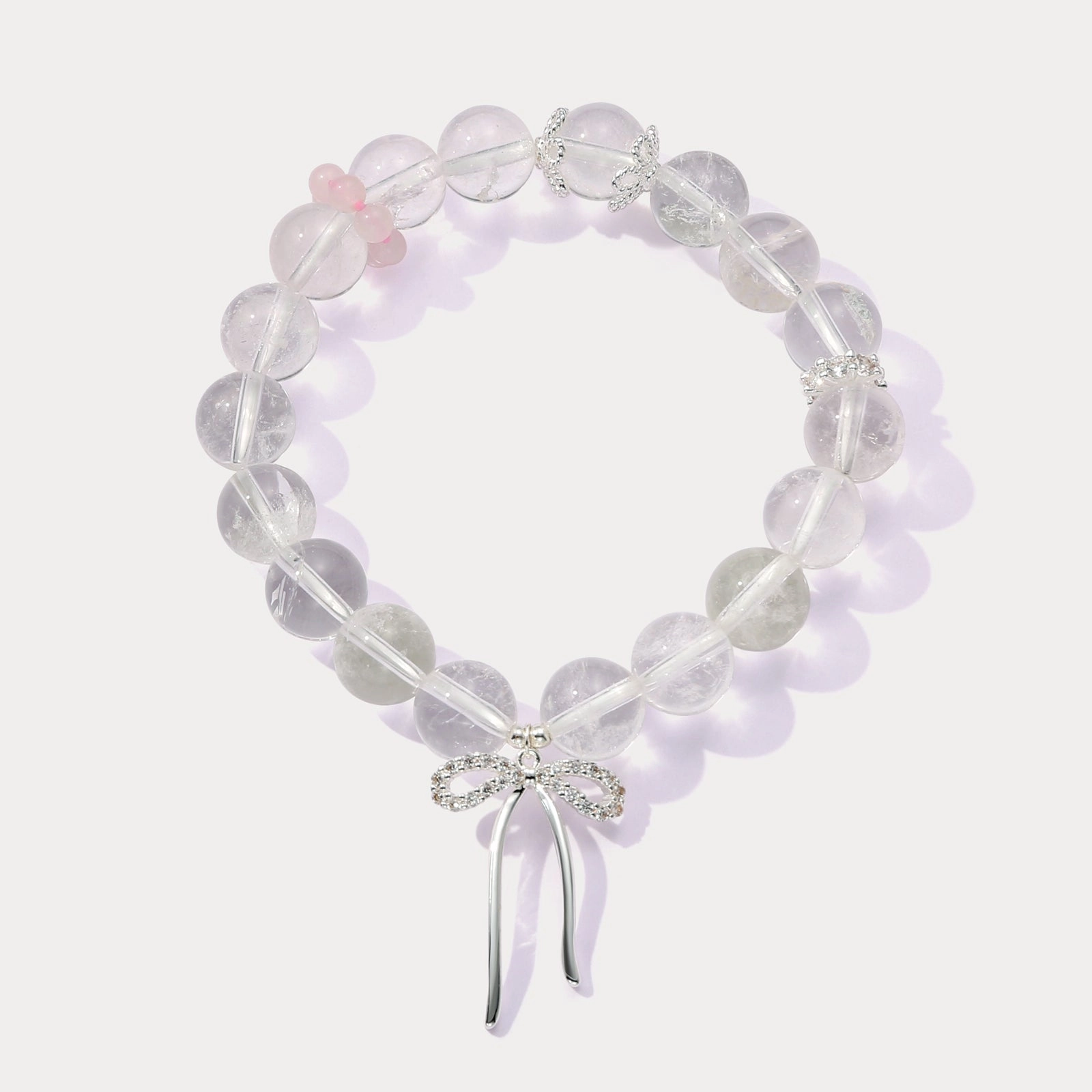 Clear Quartz Bowknot Bracelet Lush Accent Classic Form
