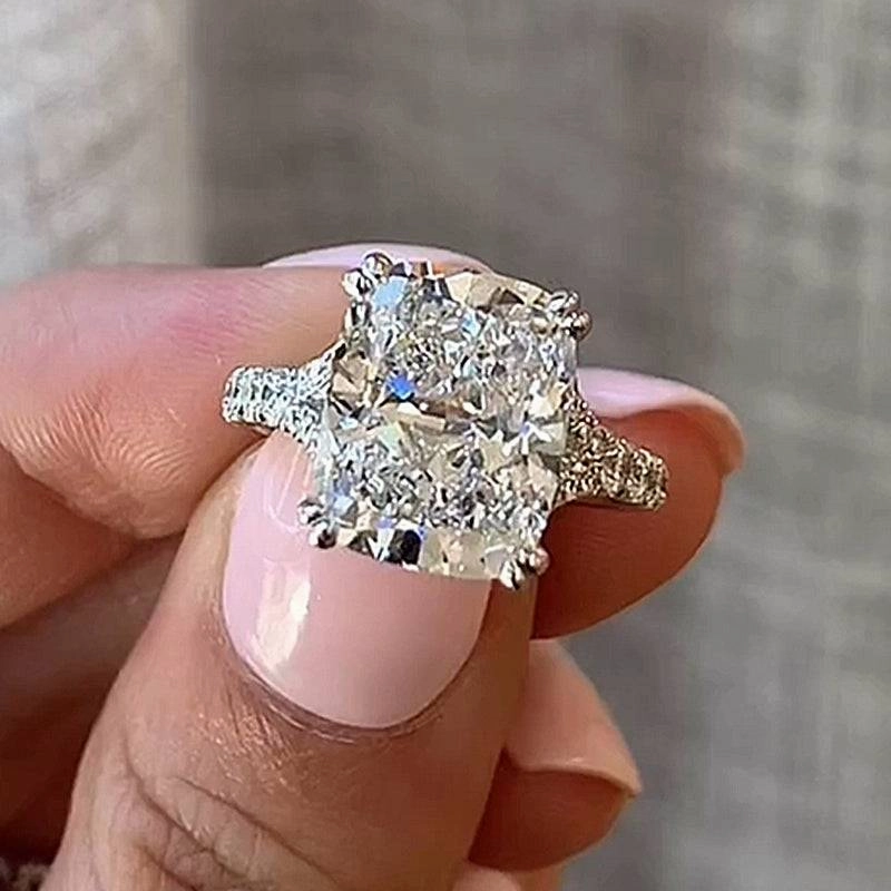 7.0Ct Excellent Split Shank Cushion Cut Engagement Ring Travel Rings For Her Creative Edge