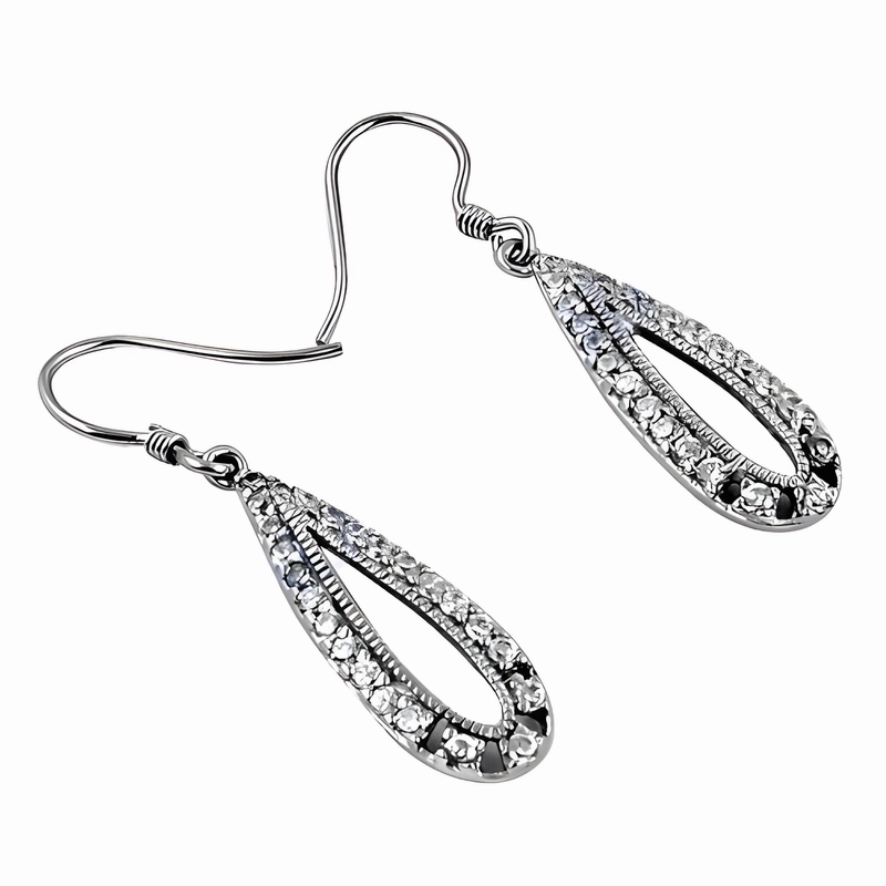 Luxury Cubic Zirconia Gemstone Silver Earrings for Women Polished Style