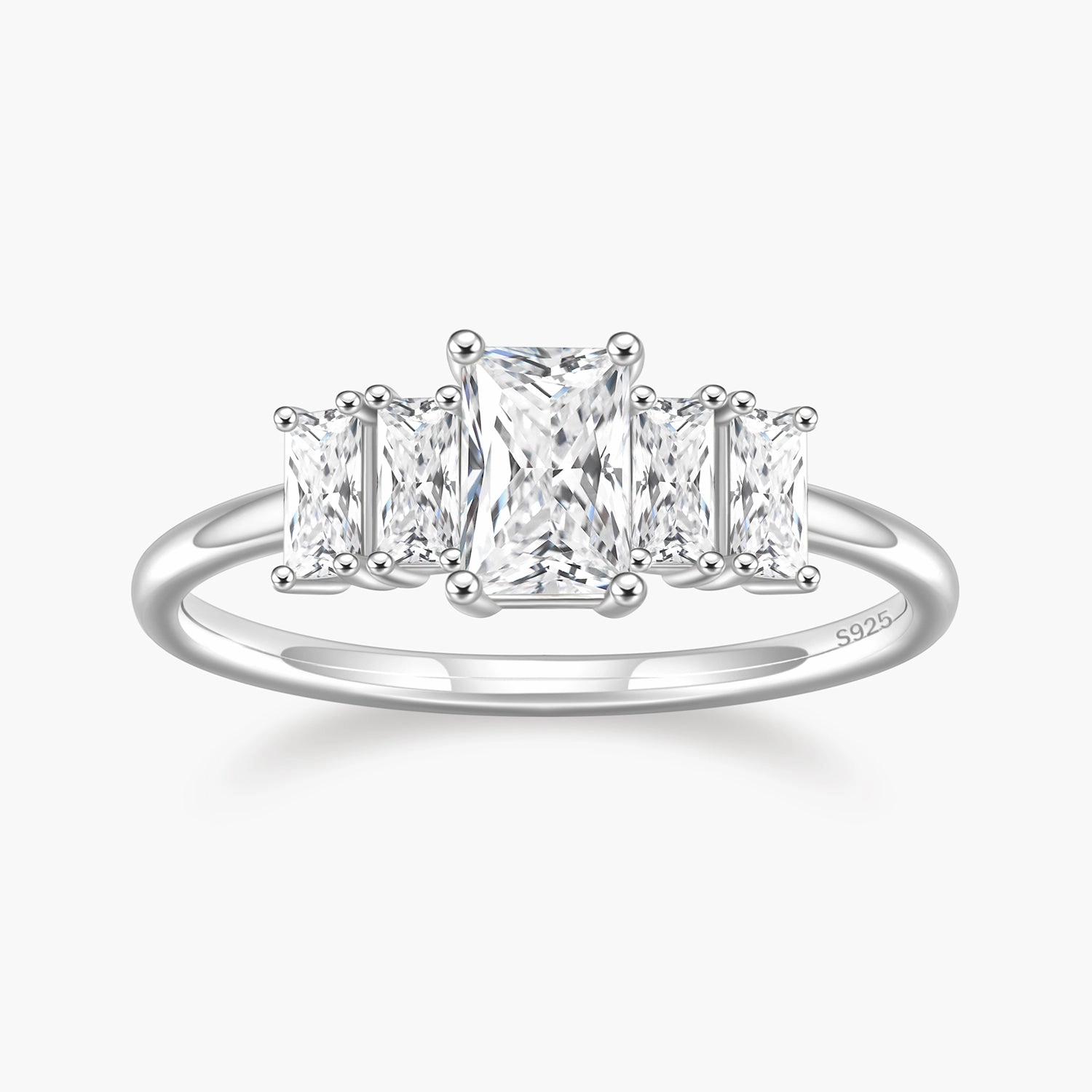 Distinctive Touch Minimalist Design Radiant Cut Birthstone Dainty Ring