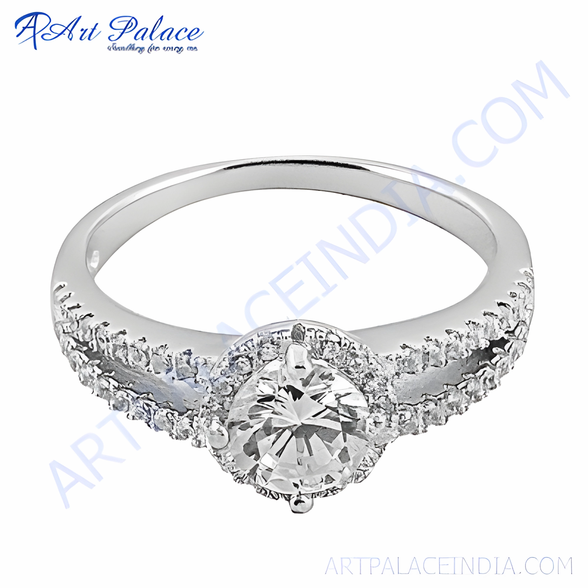 Personal Gift Stunning 925 Silver Ring with Beautiful Cubic Zirconia Gemstone
