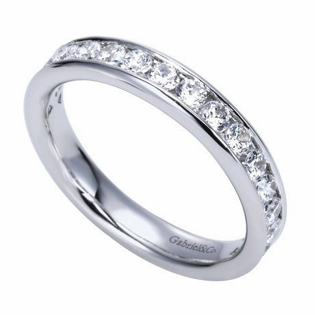 Daywear Style Layered Vibe Channel Set Diamond Band .75 Cttw 14K White Gold