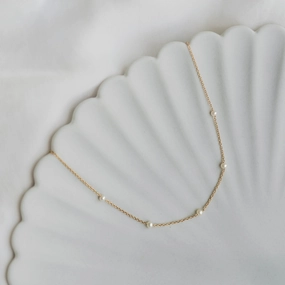 Pearl Station Necklace - Adara Shared Jewelry Anniversary Look