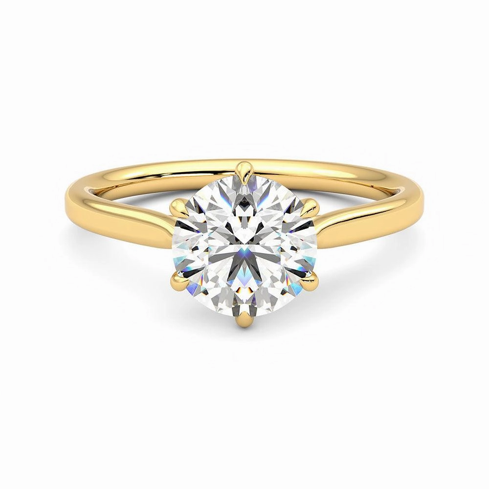 Glamorous touch Elegant Craftwork Classic Six Prong Moissanite Engagement Ring with Hidden Anniversary Stone Accent
