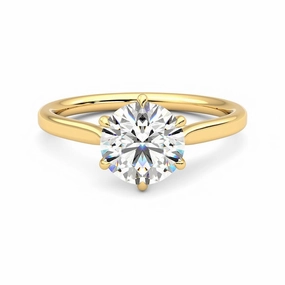 Glamorous touch Elegant Craftwork Classic Six Prong Moissanite Engagement Ring with Hidden Anniversary Stone Accent