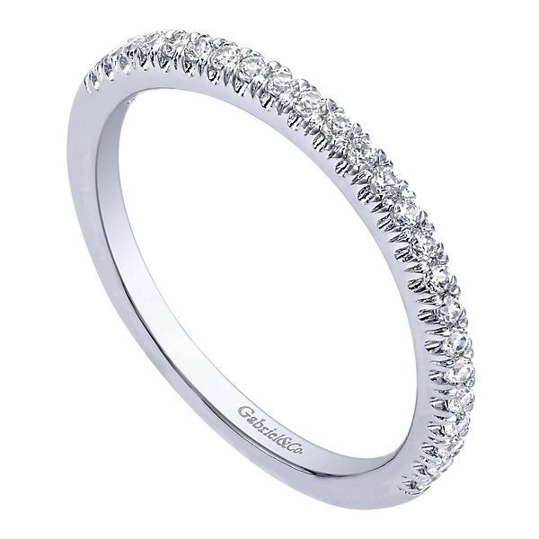 Slightly Contoured Pave Diamond Band .17 Cttw 14K Gold 306B Stylish Spark Delicate Form