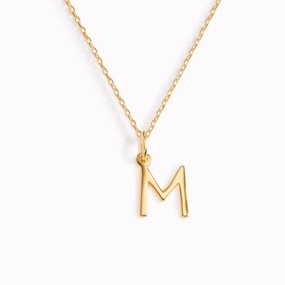M Necklace / Gold Initial Necklace Best Present