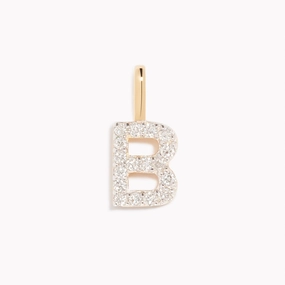 Diamond Initial Pendant 14k Gold - B Stylish Accessory Birthday Style
