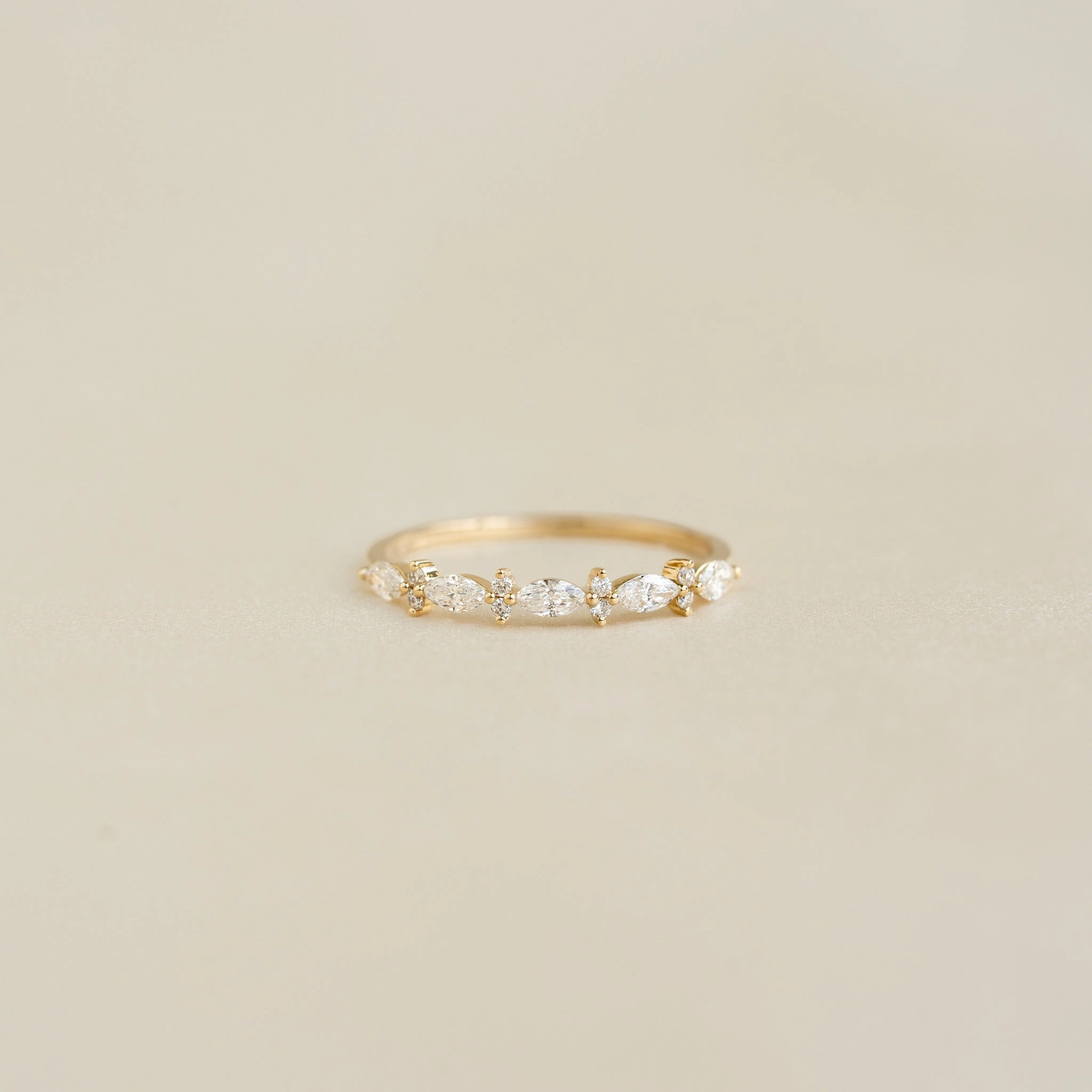 Marquise and Round Diamond Ring - Aurelia Luxury Element Sophisticated Embellishments