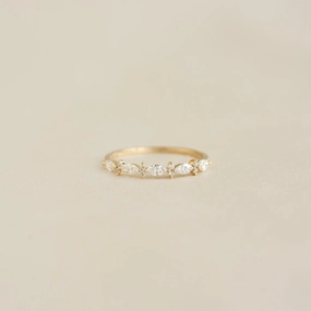 Rich Detailing Luxury Contour Marquise and Round Diamond Ring - Aurelia