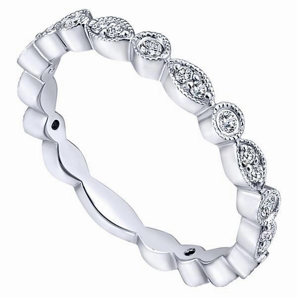 Casual Vibe Marquise Shaped Round Diamond Ring 14K White Gold