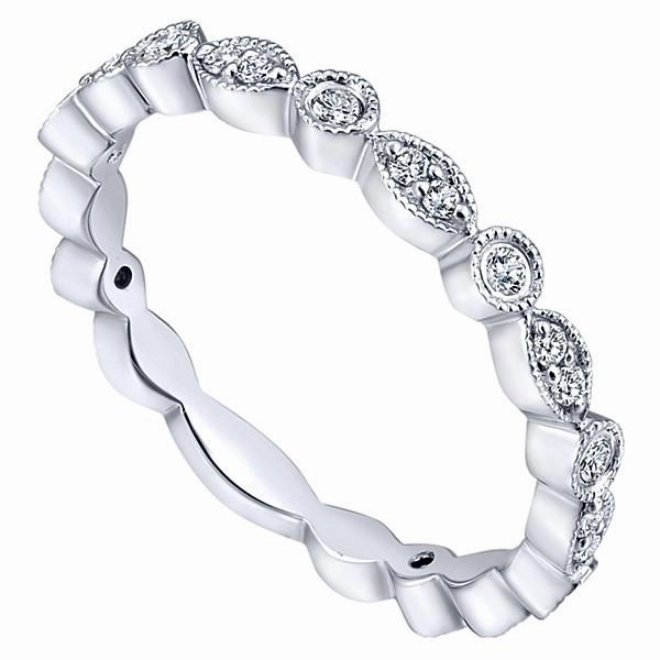 Timeless Embellishments Marquise Shaped Round Diamond Ring 14K White Gold