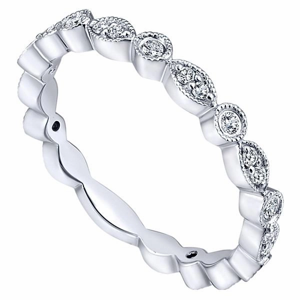 Minimalist Accent Signature Sparkle Marquise Shaped Round Diamond Ring 14K White Gold