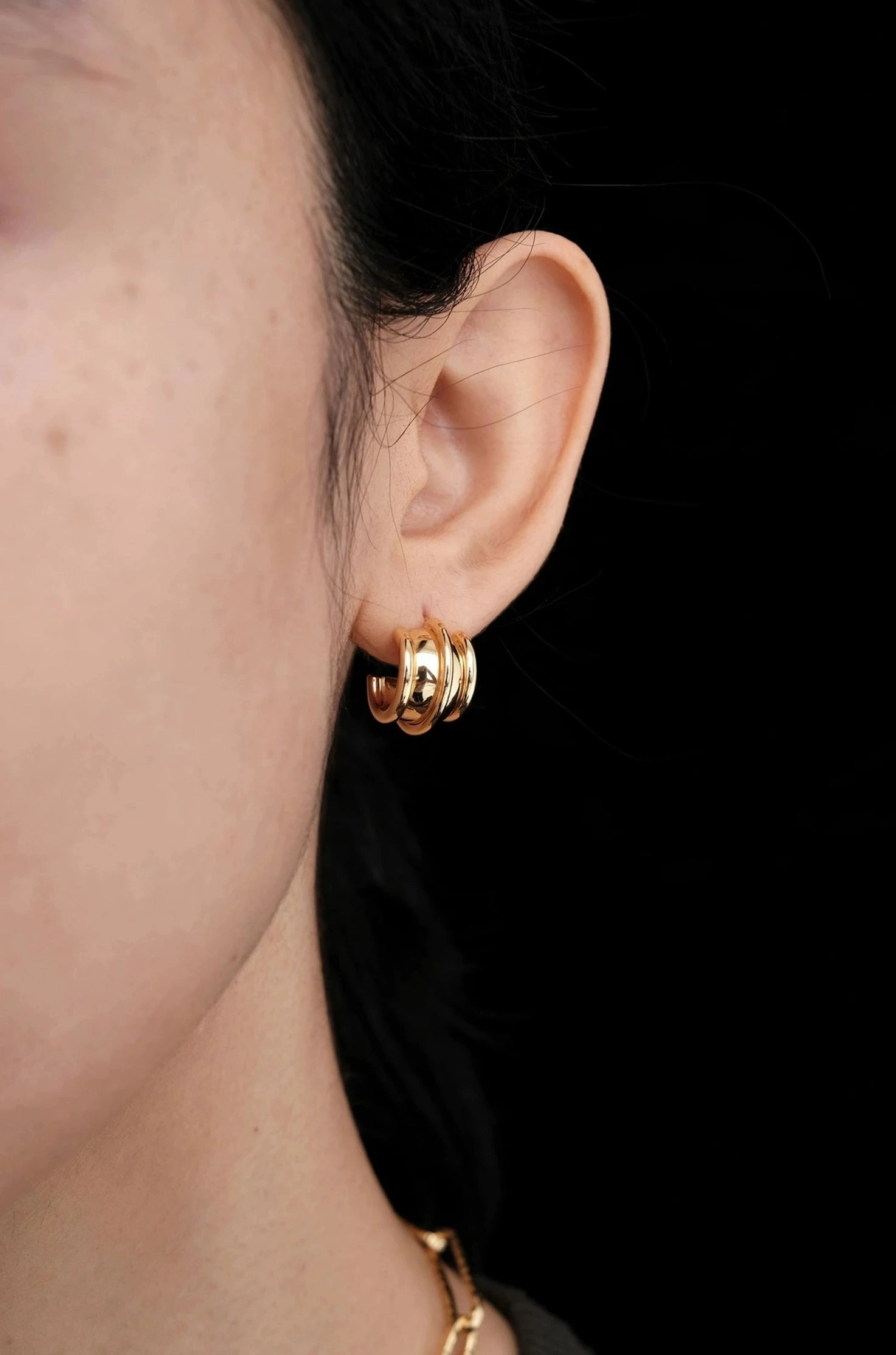 Martha Rib Stud Earrings Gold/Silver Bright Adornment Star-Shaped Embellishment