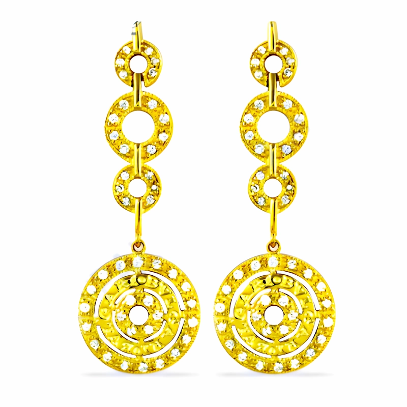 Chic Appearance Designer CZ Gemstone Gold Plated Silver Earrings - Elegant & Affordable Jewelry
