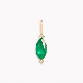 Spring Gift Luxury Finish May Birthstone Pendant 14k Gold - Green Agate