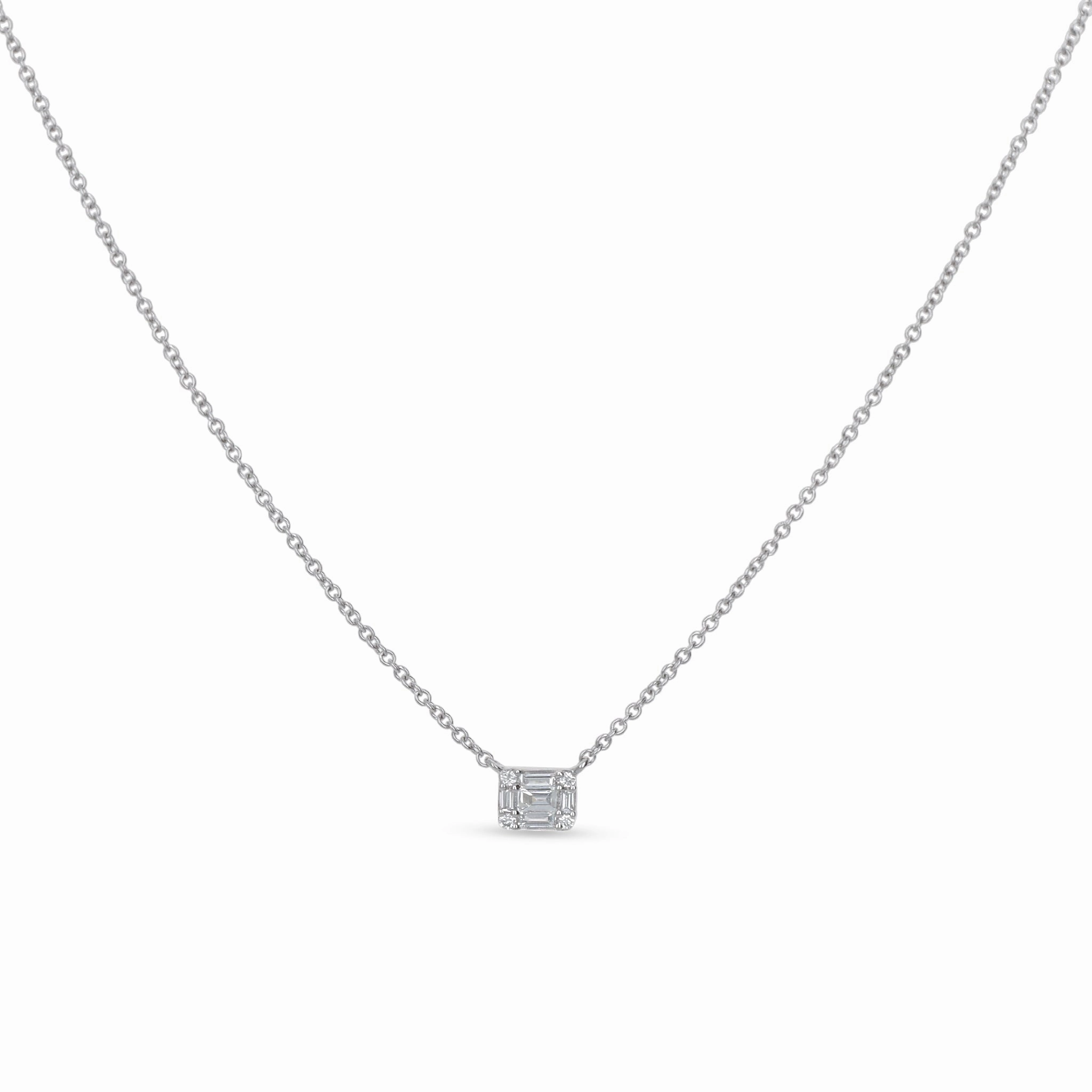 Monochrome Look Mini Mixed Diamond Necklace