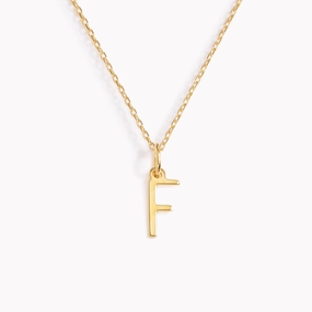 F Necklace / Gold Initial Necklace Home Accent