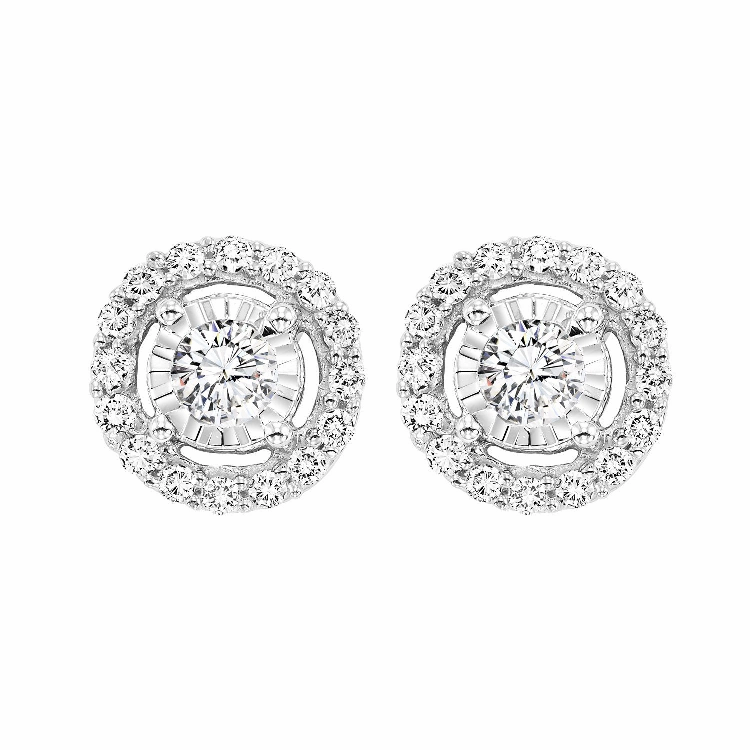 True Reflections Halo Diamond Stud Earrings 1/2 Cttw Clean Vibe