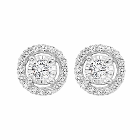 True Reflections Halo Diamond Stud Earrings 1/2 Cttw Clean Vibe