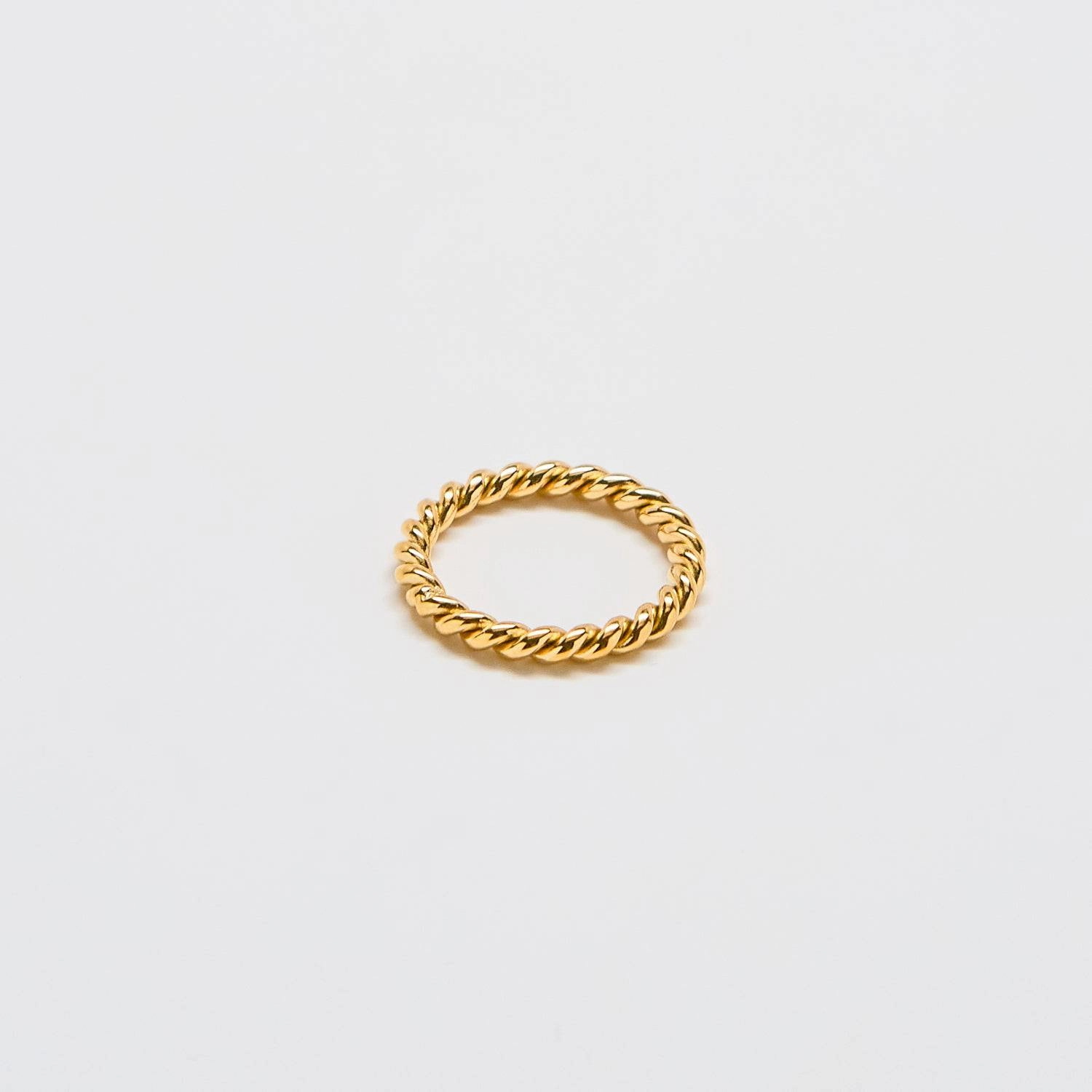 Urban Touch Lustrous Feature Gold Medium Rope Twist Stacking Ring