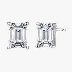 Sterling Silver 1CT Cubic Zircon Post Earrings Effortless Style Beauty Fit