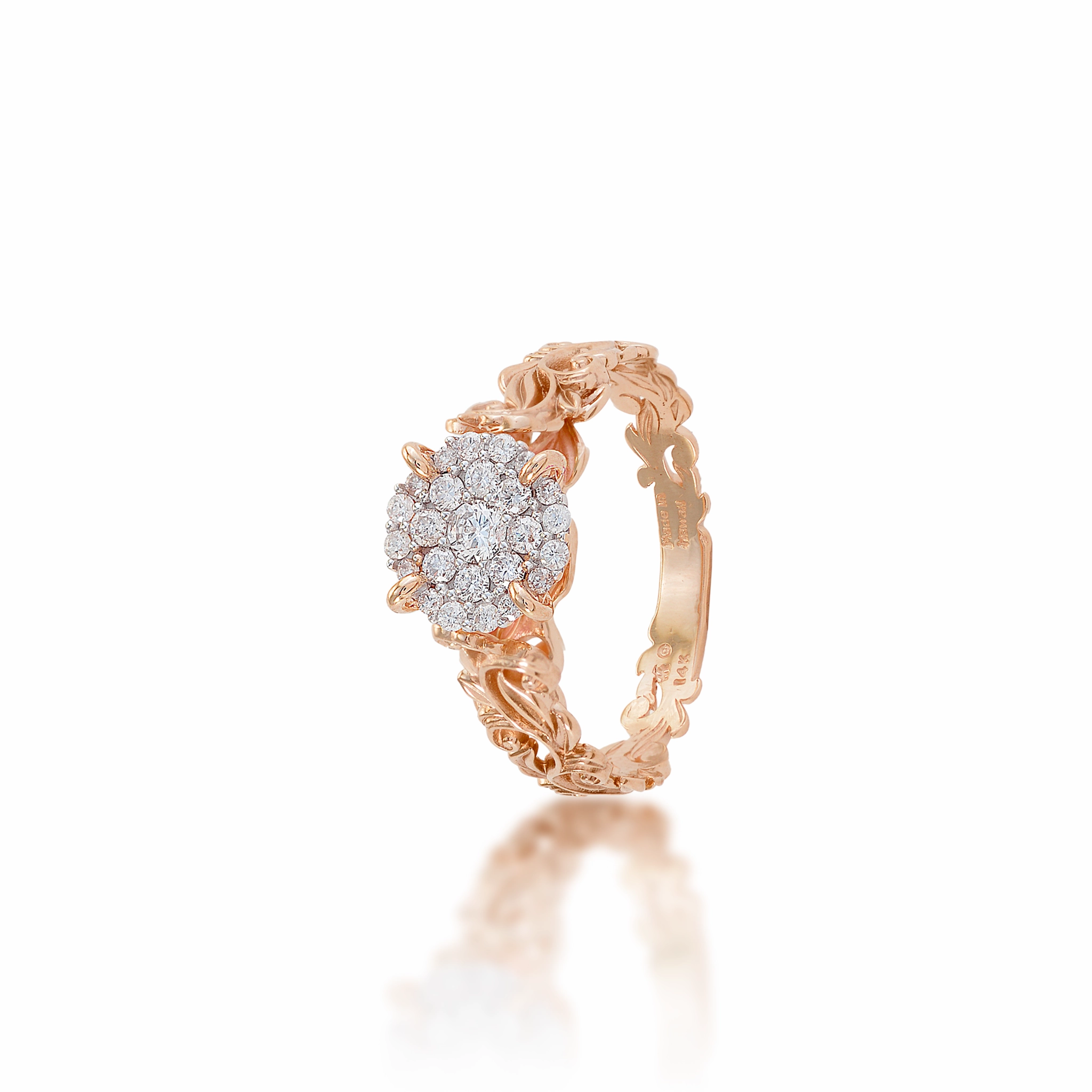 Living Heirloom Engagement Ring in Rose Gold with Diamonds Strong Object