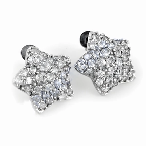 Charming Star Silver Stud Earrings with Cubic Zirconia - Elegant Jewelry premium design